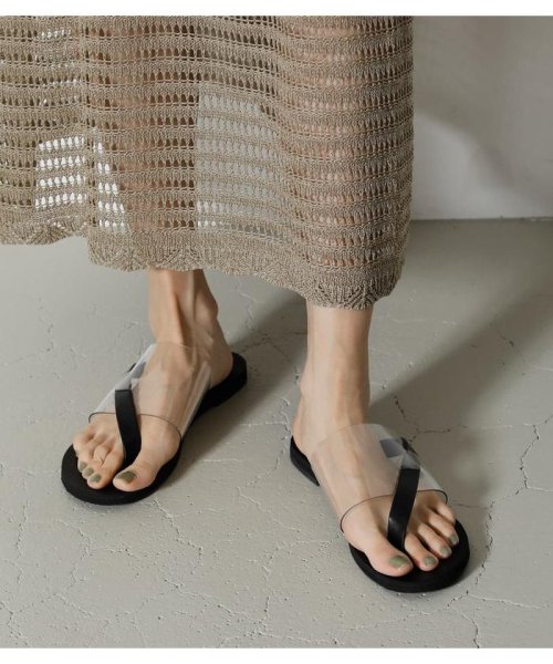 AZUL by moussy(アズールバイマウジー)/ASYMMETRY CLEAR FLAT SANDALS/img06