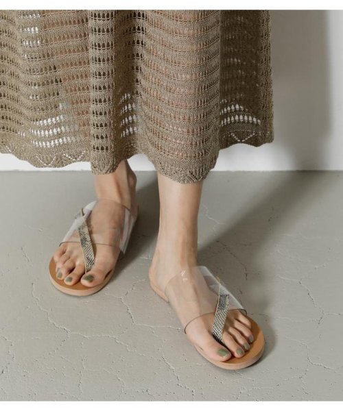 AZUL by moussy(アズールバイマウジー)/ASYMMETRY CLEAR FLAT SANDALS/img12