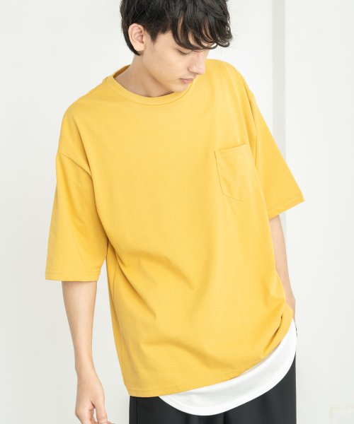 Rocky Monroe(ロッキーモンロー)/ビッグT 接触冷感 メンズ レディース 半袖 カットソー Tシャツ 吸汗速乾 クールタッチ ひんやり 無地 胸ポケット オーバーサイズ ルーズ ワイド リラック/img17