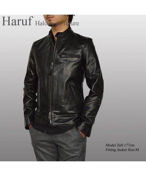 Haruf(ハルフ)/馬革 レザージャケット ライダースジャケット 革ジャン メンズ シングルライダース ホースハイド おしゃれ 秋冬 春 メンズアウター UK3H/img04