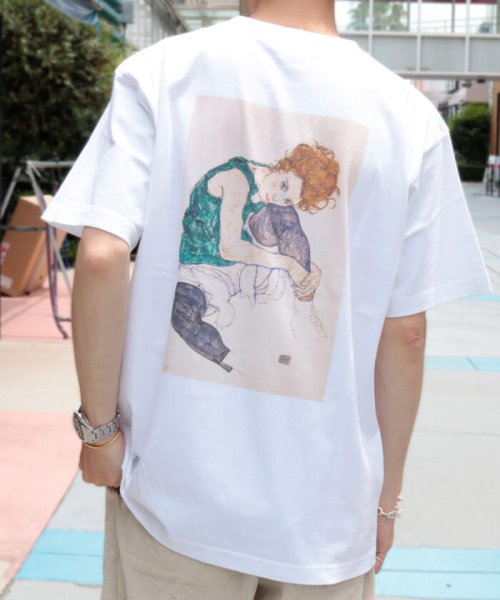 GLOSTER(GLOSTER)/【Art collector】EGON SCHIELE バックプリント アーティストフォトTシャツ/img02