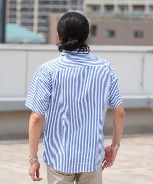 SHIPS MEN(シップス　メン)/【No tie， but smartness.】SHIPS: ロンドンストライプ セミワイドカラー ショートスリーブシャツ/img03