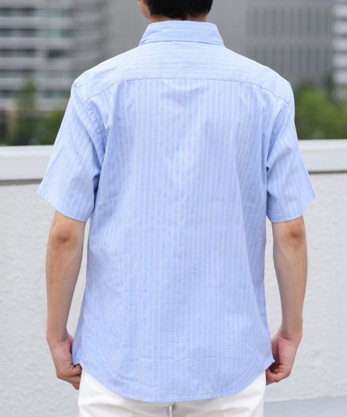 SHIPS MEN(シップス　メン)/【No tie， but smartness.】SHIPS: ロンドンストライプ セミワイドカラー ショートスリーブシャツ/img06