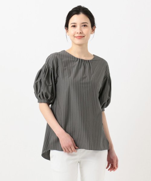 JIYU-KU(LARGE SIZE)(自由区（大きいサイズ）)/46G JERSEY ボリュームスリーブ 5分袖 カットソー/img10