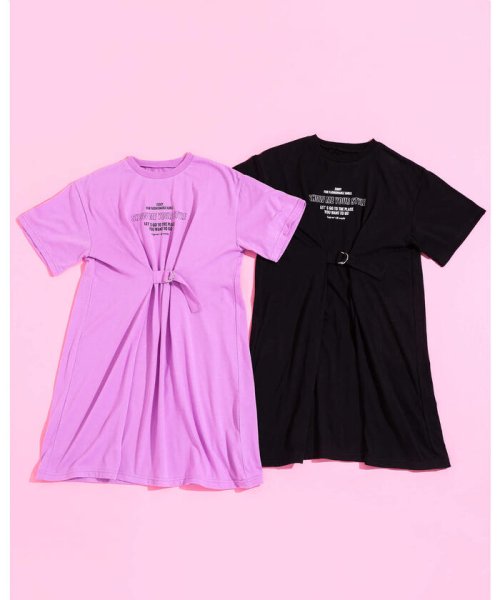ZIDDY(ジディー)/【ニコ☆プチ掲載】ウエストマーク ロゴ Tシャツ ワンピース(130~160cm/img03