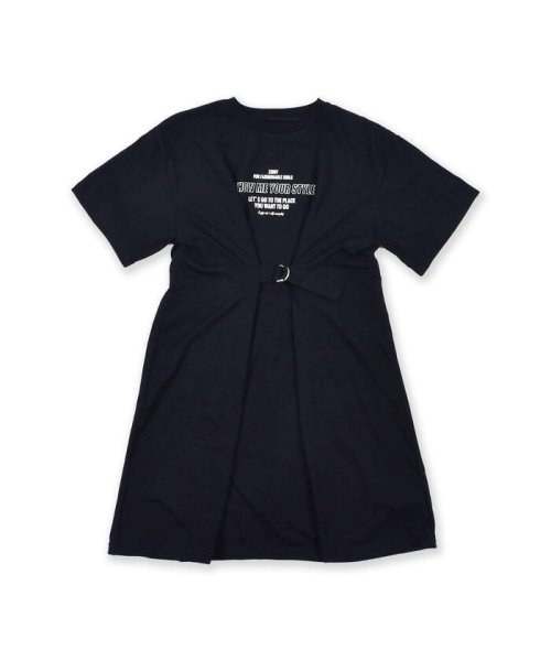 ZIDDY(ジディー)/【ニコ☆プチ掲載】ウエストマーク ロゴ Tシャツ ワンピース(130~160cm/img04