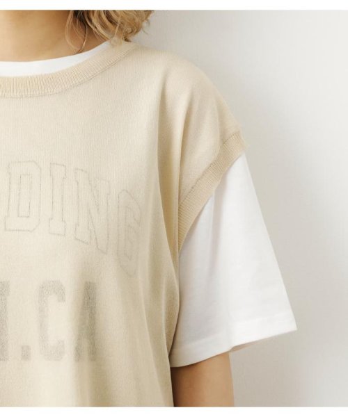 RODEO CROWNS WIDE BOWL(ロデオクラウンズワイドボウル)/(WEB限定)シアーニットベスト&カレッジTシャツセットWL/img15