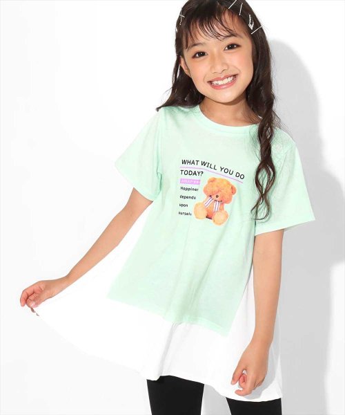 ANAP KIDS(アナップキッズ)/重ね着風ベアフォトチュニック/img01