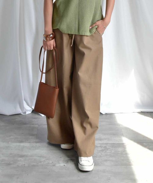 ARGO TOKYO(アルゴトウキョウ)/Cotton linen wide pants 22021　コットンリネンワイドパンツ　リネンパンツ　リネンワイドパンツ　ボトムス　イージーパンツ　ウエストゴム/img25