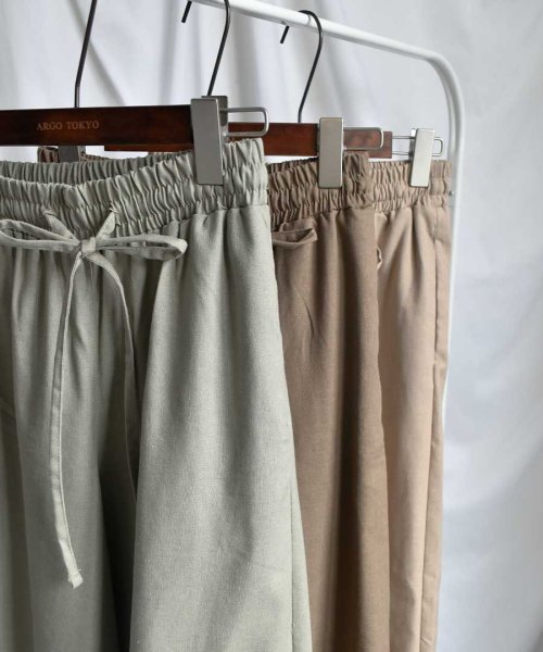 ARGO TOKYO(アルゴトウキョウ)/Cotton linen wide pants 22021　コットンリネンワイドパンツ　リネンパンツ　リネンワイドパンツ　ボトムス　イージーパンツ　ウエストゴム/img26