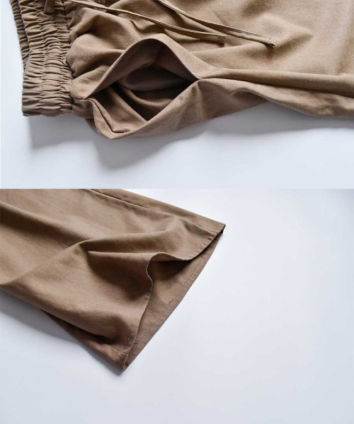 ARGO TOKYO(アルゴトウキョウ)/Cotton linen wide pants 22021　コットンリネンワイドパンツ　リネンパンツ　リネンワイドパンツ　ボトムス　イージーパンツ　ウエストゴム/img30
