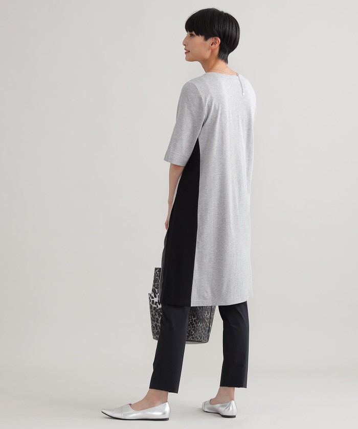 L ウォッシャブル バイカラースリットロングtシャツ Zdravodaste Org