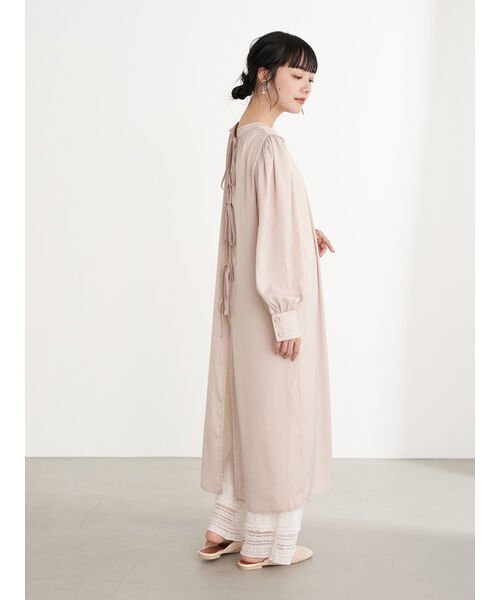 セール アースミュージック エコロジー Earth Music Ecology バックリボンサテンガウンワンピース Magaseek