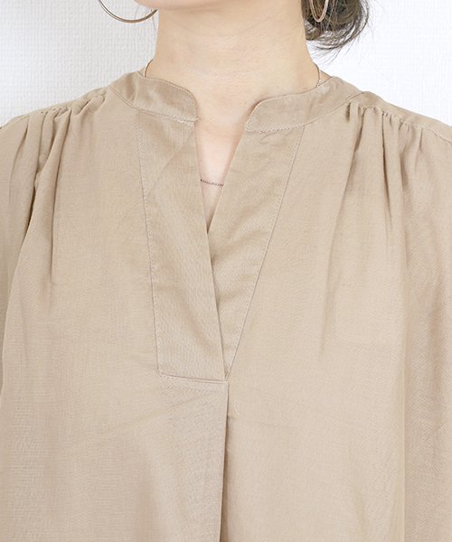 綿ローンスタンドカラーロングワンピース Aletta Vita Aletta Vita Magaseek