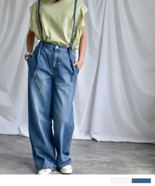 ARGO TOKYO(アルゴトウキョウ)/Suspender denim pants 22019　サスペンダーデニムパンツ　サスペンダーパンツ　デニムパンツ　ロングデニム　ロングパンツ　ストレートデニム/img01