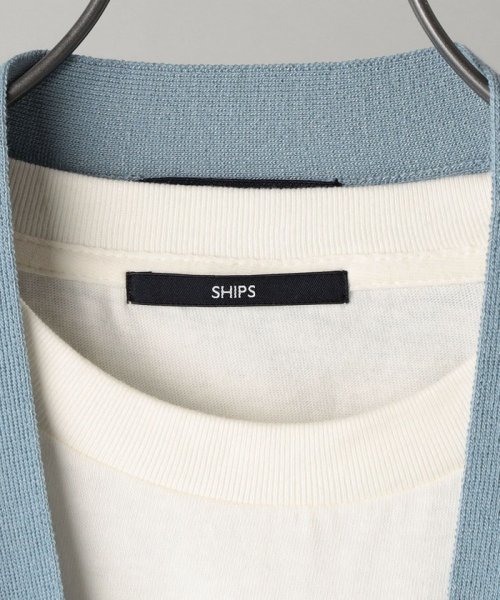 SHIPS MEN(シップス　メン)/【WEB限定】SHIPS: 《洗えるニットとTシャツがセット》 TECH LINEN レイヤード カーディガン (リラックスフィット)/img16