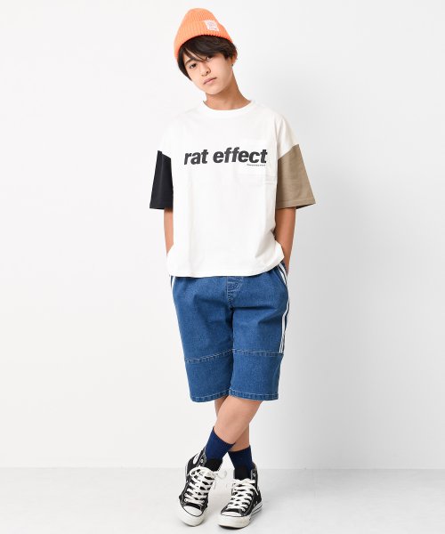 RAT EFFECT(ラット エフェクト)/ポケット付きフロントプリントビッグTシャツ/img01