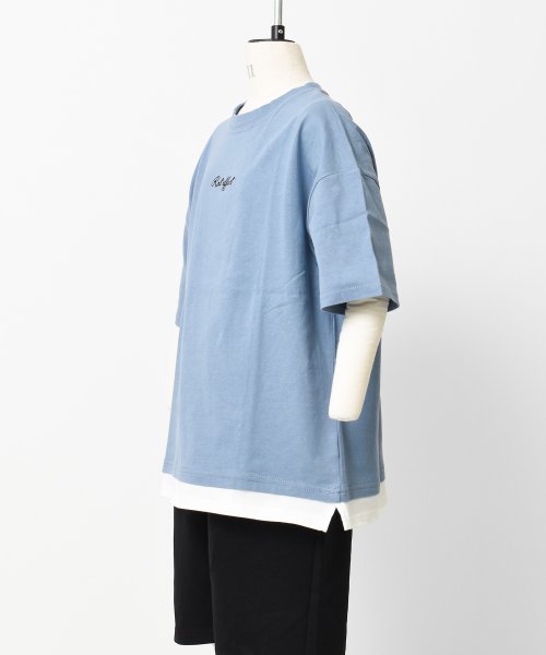 RAT EFFECT(ラット エフェクト)/裾レイヤードロゴ刺繍Tシャツ/img15