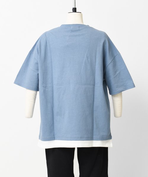 RAT EFFECT(ラット エフェクト)/裾レイヤードロゴ刺繍Tシャツ/img16