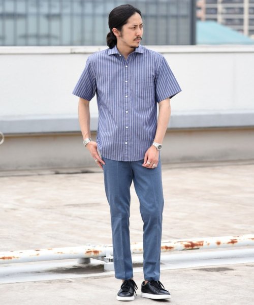 SHIPS MEN(シップス　メン)/【No tie， but smartness.】SHIPS: ロンドンストライプ セミワイドカラー ショートスリーブシャツ/img11