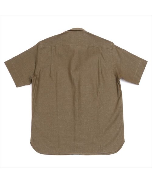 Pitta Re:)(ピッタリ)/形態安定 ワイド衿 ラウンドテール 和紙混 半袖シャツ/img02