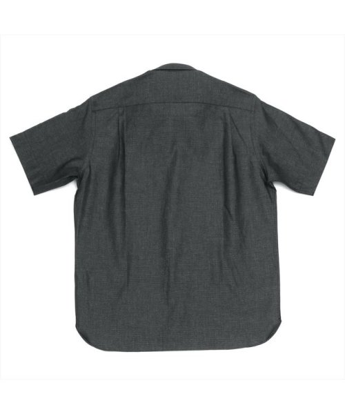 Pitta Re:)(ピッタリ)/形態安定 ボタンダウン ラウンドテール 和紙混 半袖シャツ/img02
