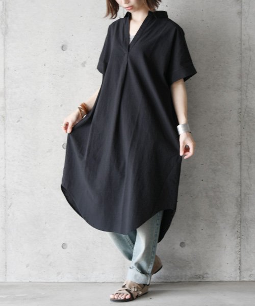 選べる2type！スキッパー＆ベーシックシャツワンピース ワンピース シャツワンピース レディース 春夏 シャツワンピ ロング ロング丈 ロングワンピ スキッパ 人気・おすすめ｜売れ筋商品・話題商品におすすめ コスパ重視 安心配送 スピーディーにお届け