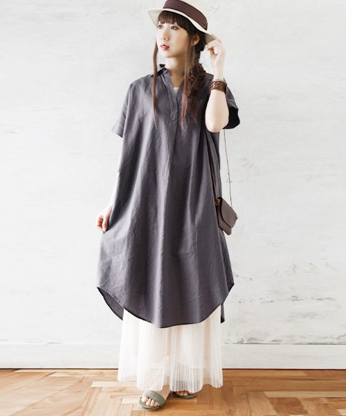 選べる2type！スキッパー＆ベーシックシャツワンピース ワンピース シャツワンピース レディース 春夏 シャツワンピ ロング ロング丈 ロングワンピ スキッパ 人気・おすすめ｜売れ筋商品・話題商品におすすめ コスパ重視 安心配送 スピーディーにお届け