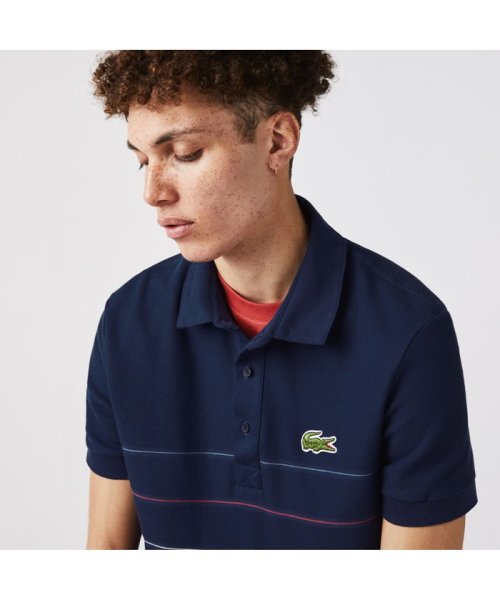 LACOSTE Mens(ラコステ　メンズ)/切り替えピンボーダーオーガニックコットンポロシャツ/img05