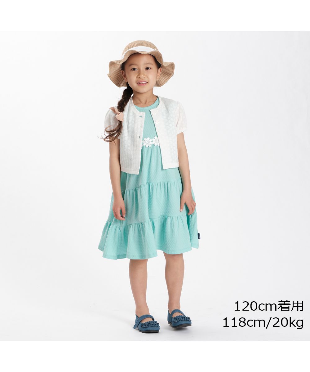 【子供服】 moujonjon (ムージョンジョン) 花柄レーシージャガードボレロ 90cm～140cm M34421