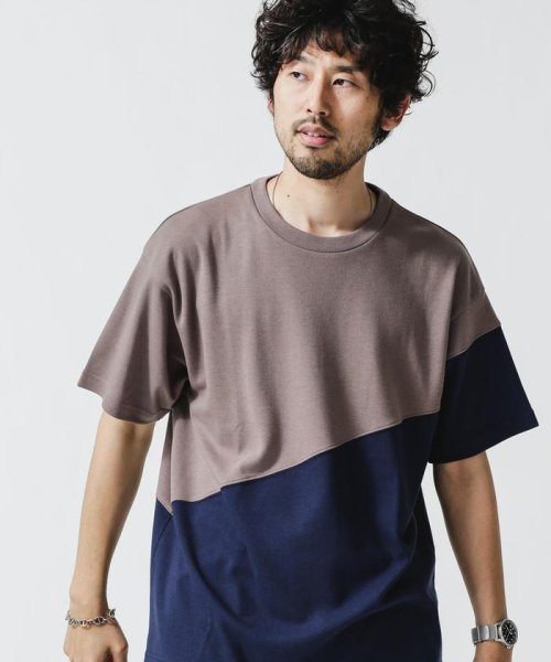 nano・universe(ナノ・ユニバース)/バイカラー切替Tシャツ　Type．2/img01