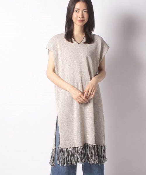 セール 麻混テープヤーンフリンジワンピース ブージュルード Bou Jeloud Magaseek