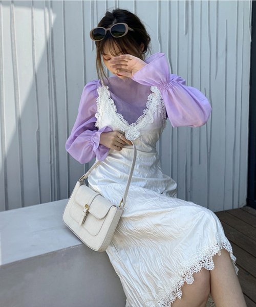 aimoha(aimoha（アイモハ）)/【Jasmine Grandiflorum】スクエアクロコダイル風ハンドバッグ 韓国ファッション/img03