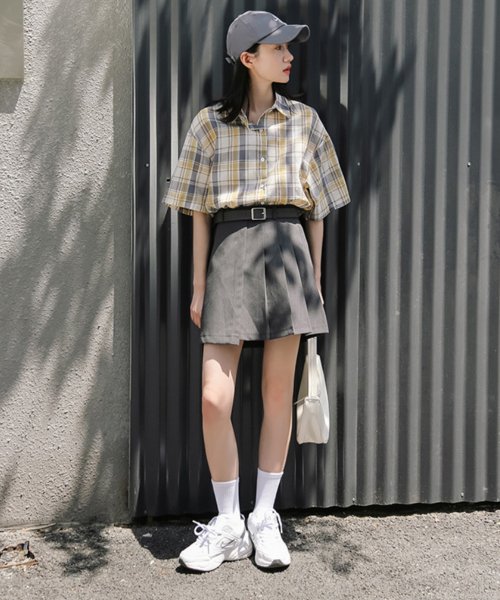 aimoha(aimoha（アイモハ）)/ベルト付きデザインミニスカート 韓国ファッション/img08