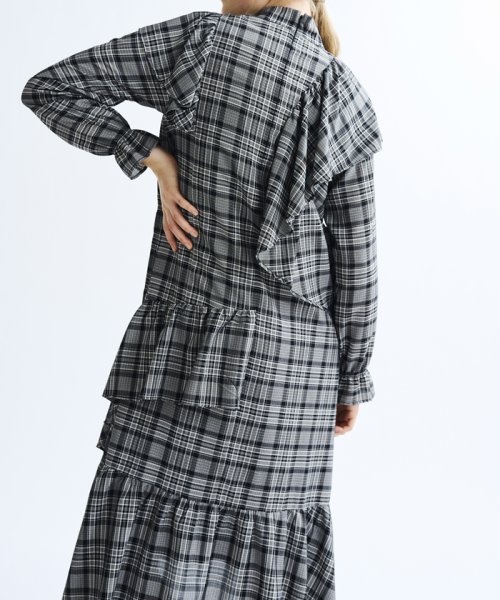 フリルチェックワンピース ランバンオンブルー Lanvin En Bleu Magaseek