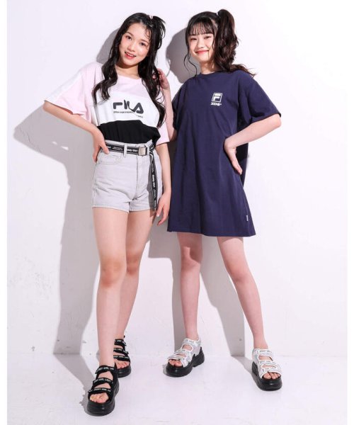 ZIDDY(ジディー)/【 FILA × ZIDDY 】【ニコ☆プチ掲載】ロゴライン ビッグTシャツ ワ/img03