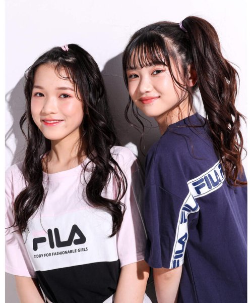 ZIDDY(ジディー)/【 FILA × ZIDDY 】【ニコ☆プチ掲載】ロゴライン ビッグTシャツ ワ/img04