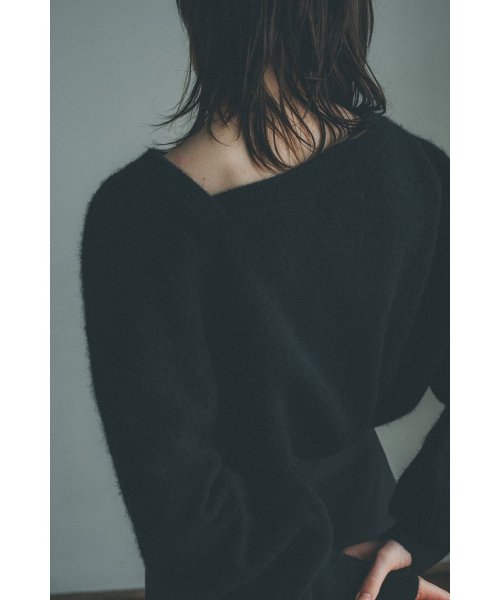 CLANE(クラネ)/DEFORM BOAT NECK YAK KNIT TOPS/img02