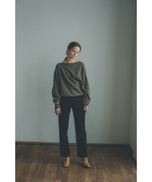 CLANE(クラネ)/DEFORM BOAT NECK YAK KNIT TOPS/img11