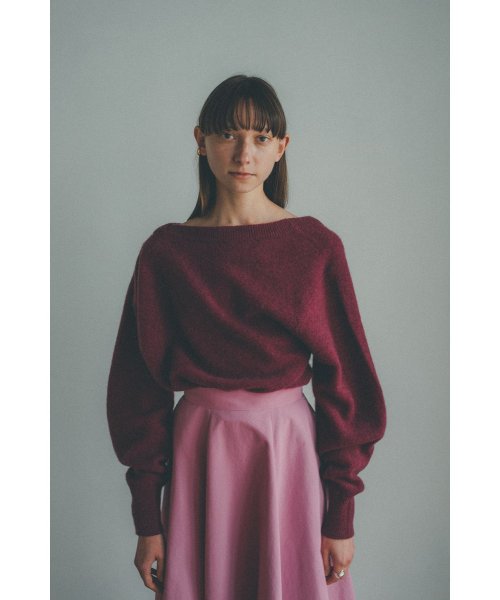 CLANE(クラネ)/DEFORM BOAT NECK YAK KNIT TOPS/img21