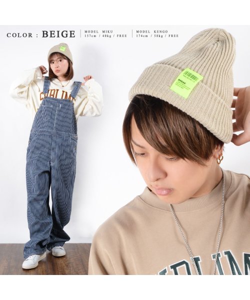 1111clothing(ワンフォークロージング)/◆バーコードバッチ ビーニー◆ ニット帽 メンズ おしゃれ ニット帽 レディース ニットキャップ 帽子 かわいい 可愛い お洒落 韓国ファッション 夏 秋 春 /img05