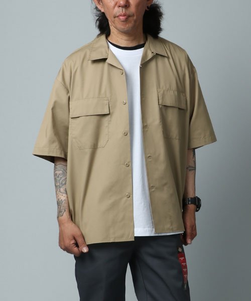 marukawa shonan(marukawa shonan)/【Dickies/ディッキーズ】オープンカラー 半袖 ワークシャツ/アメカジ ワーク ユニセックス カジュアル シャツ レオパード ペイズリー 無地　/img20