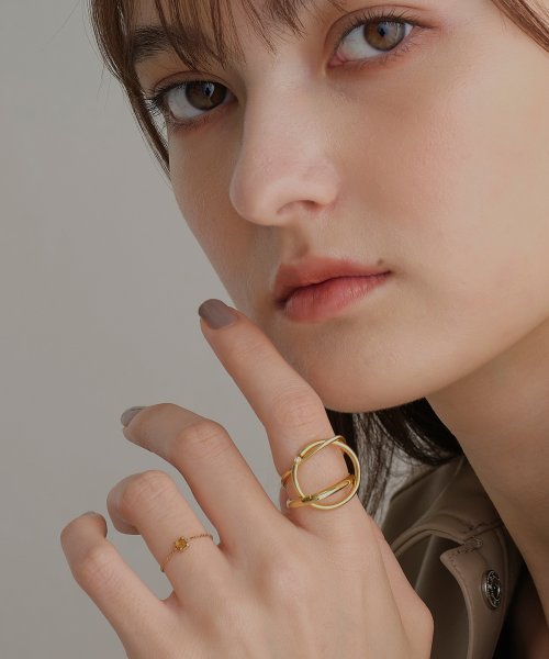 【SV925】ダイヤモンドリング/rainbow reflection/ゴールド 