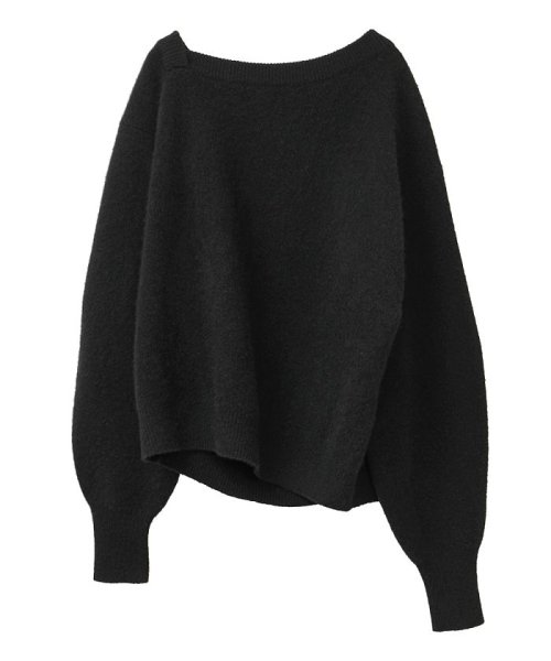 CLANE(クラネ)/DEFORM BOAT NECK YAK KNIT TOPS/img28