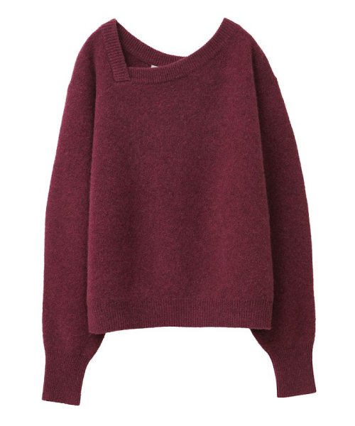 CLANE(クラネ)/DEFORM BOAT NECK YAK KNIT TOPS/img36