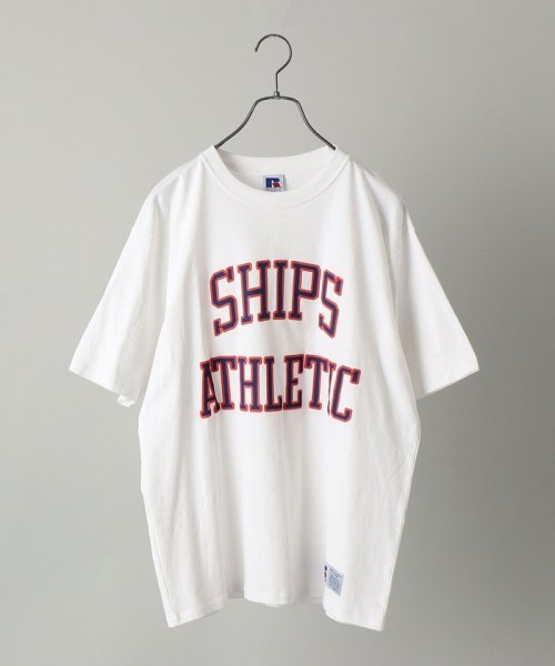 SHIPS MEN(シップス　メン)/【WEB限定/SHIPS別注】RUSSELL ATHLETIC: ビッグ ロゴ プリント Tシャツ/img24