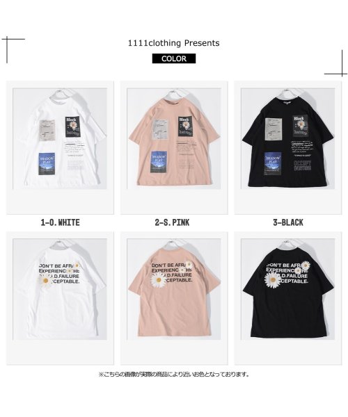 1111clothing(ワンフォークロージング)/◆デイジーフォト デコレーション ビッグTシャツ◆ tシャツ メンズ ビッグt レディース 半袖tシャツ ビッグシルエット トップス プリントtシャツ 綿100/img02