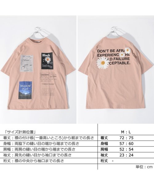 1111clothing(ワンフォークロージング)/◆デイジーフォト デコレーション ビッグTシャツ◆ tシャツ メンズ ビッグt レディース 半袖tシャツ ビッグシルエット トップス プリントtシャツ 綿100/img03