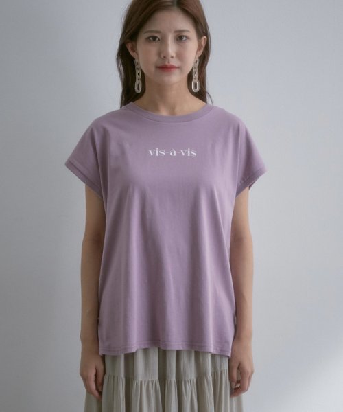 vis-`a-vis(ビザビ)/【WEB限定】フレンチスリーブロゴTシャツ/img06