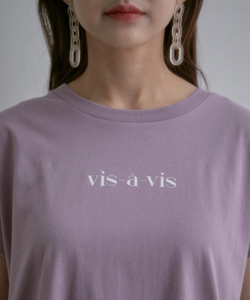 vis-`a-vis(ビザビ)/【WEB限定】フレンチスリーブロゴTシャツ/img09